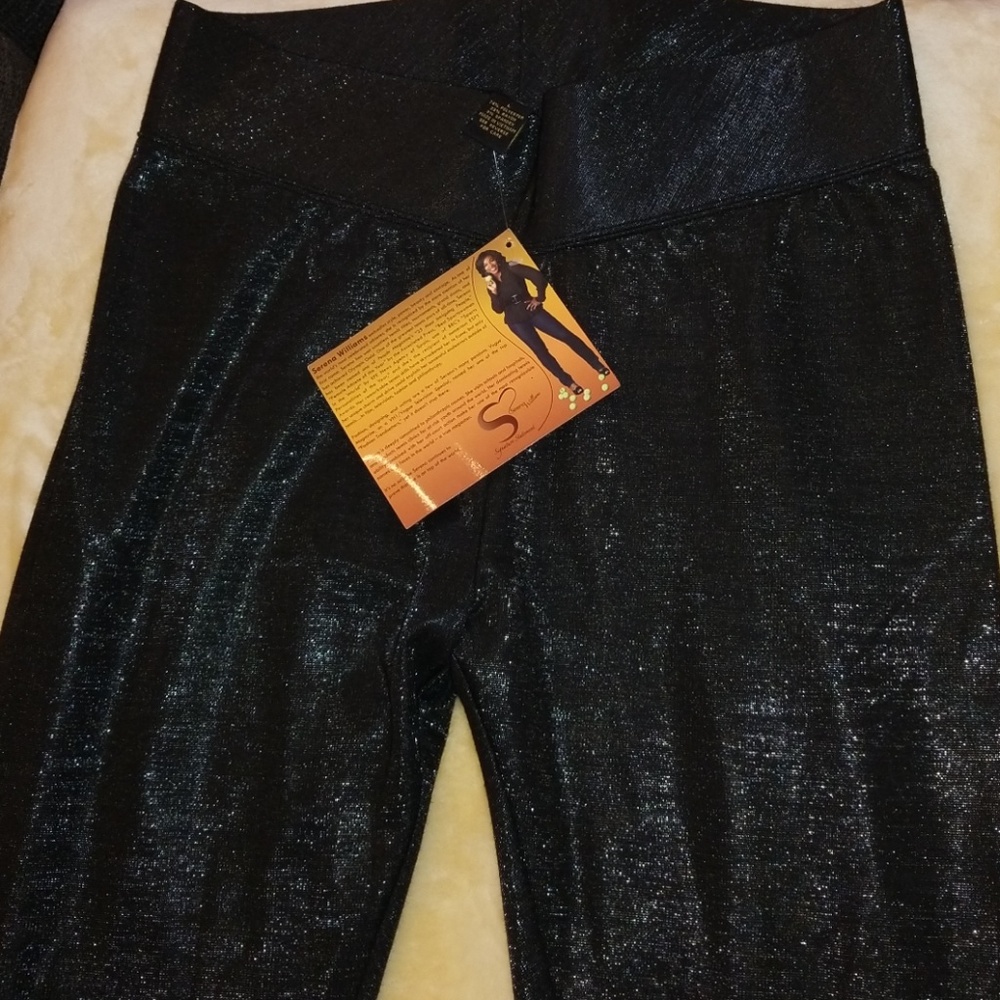 Black shimmer stretch pant